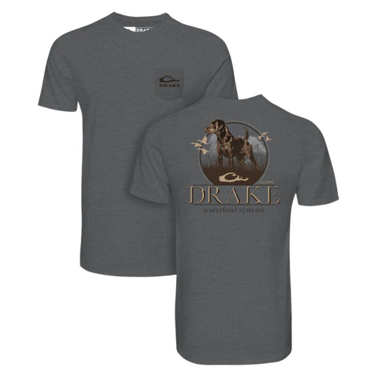 Drake Standing Black Lab T-Shirts - Graphite Heather