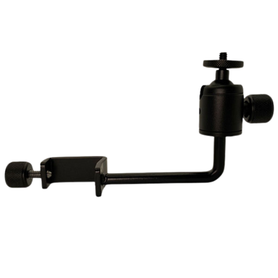 Black camera bracket on a white background