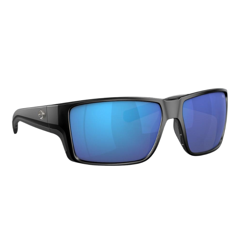 Costa Reefton Pro Sunglasses Matte Black Frames and Blue Mirror Lenses