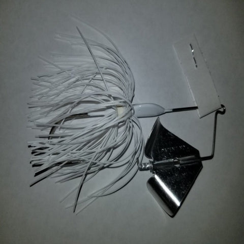 J & H Tackle Head-Knockers Buzz Baits - White with Silver Blade