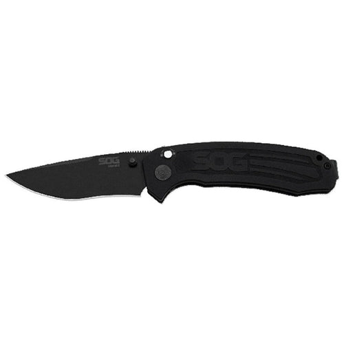SOG Banner Folding Knife with Cerakote-coated blade and anodized aluminum handle, compact utility design in Back