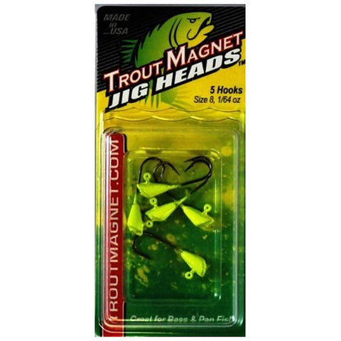 Trout Magnet Jig Heads-1/64oz 5pk, Chartreuse
