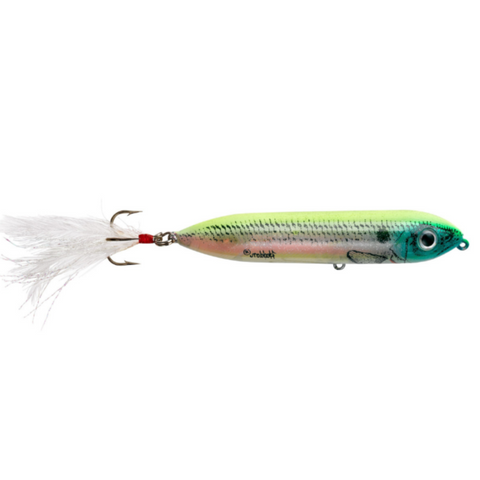 Heddon Feather Dressed Super Spook Jr. Topwater Lure Lake Fork Shad 