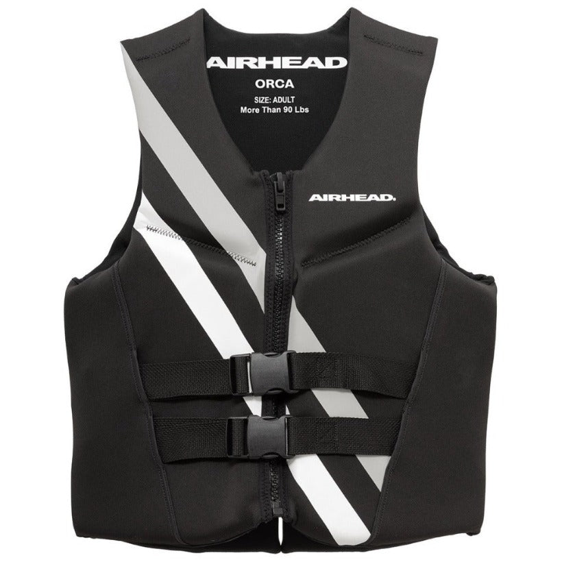 Airhead Neolite Orca Life Vest - Black with Grey and White Stripes