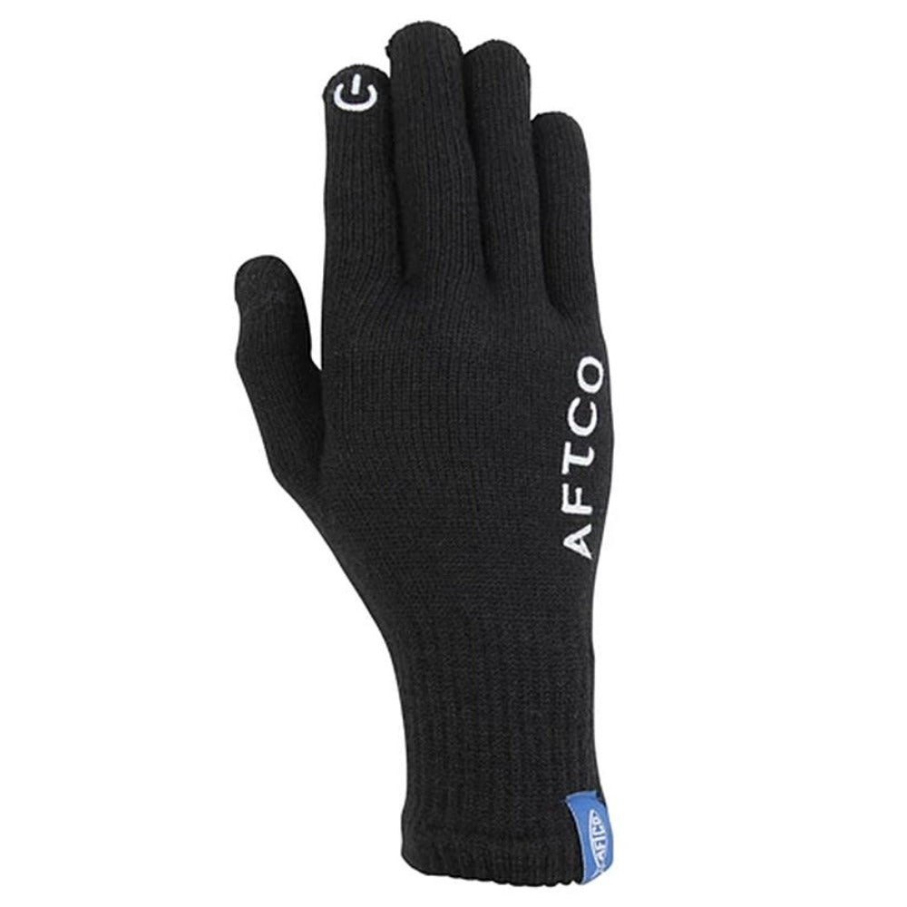 Aftco Warm Wool Merino Fishing Gloves Black
