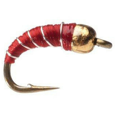 Umpqua Tungsten Zebra Midge Flies - Red and Gold