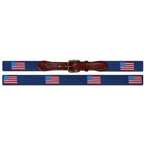 Smathers & Branson American Flag Needlepoint Belt