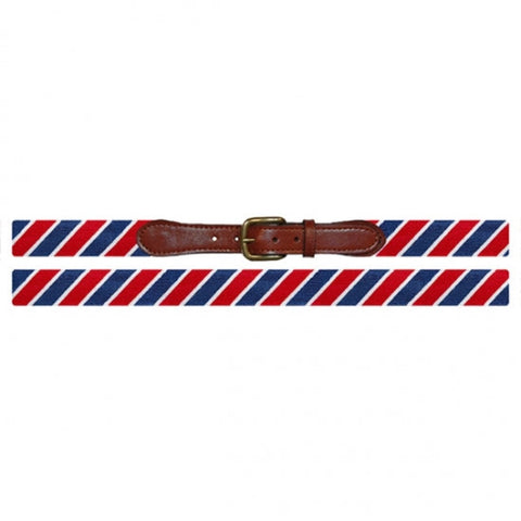 Smathers & Branson Patriotic Stripe Needlepoint Belt - Red, White, and Blue