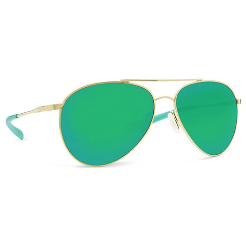 Costa Piper Aviator Sunglasses - Satin Rose Gold Frames with Silver Gold Lens