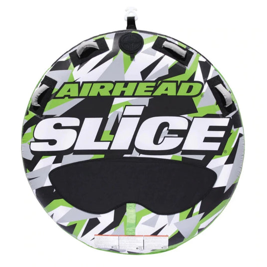 Airhead Slice low-profile towable tube for 2 riders with tapered gusset, neoprene top, and foam handles

