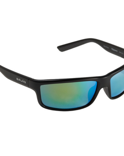 Bajio Nippers Sunglasses - Black Matte Frames with Green Mirror Glass Lens