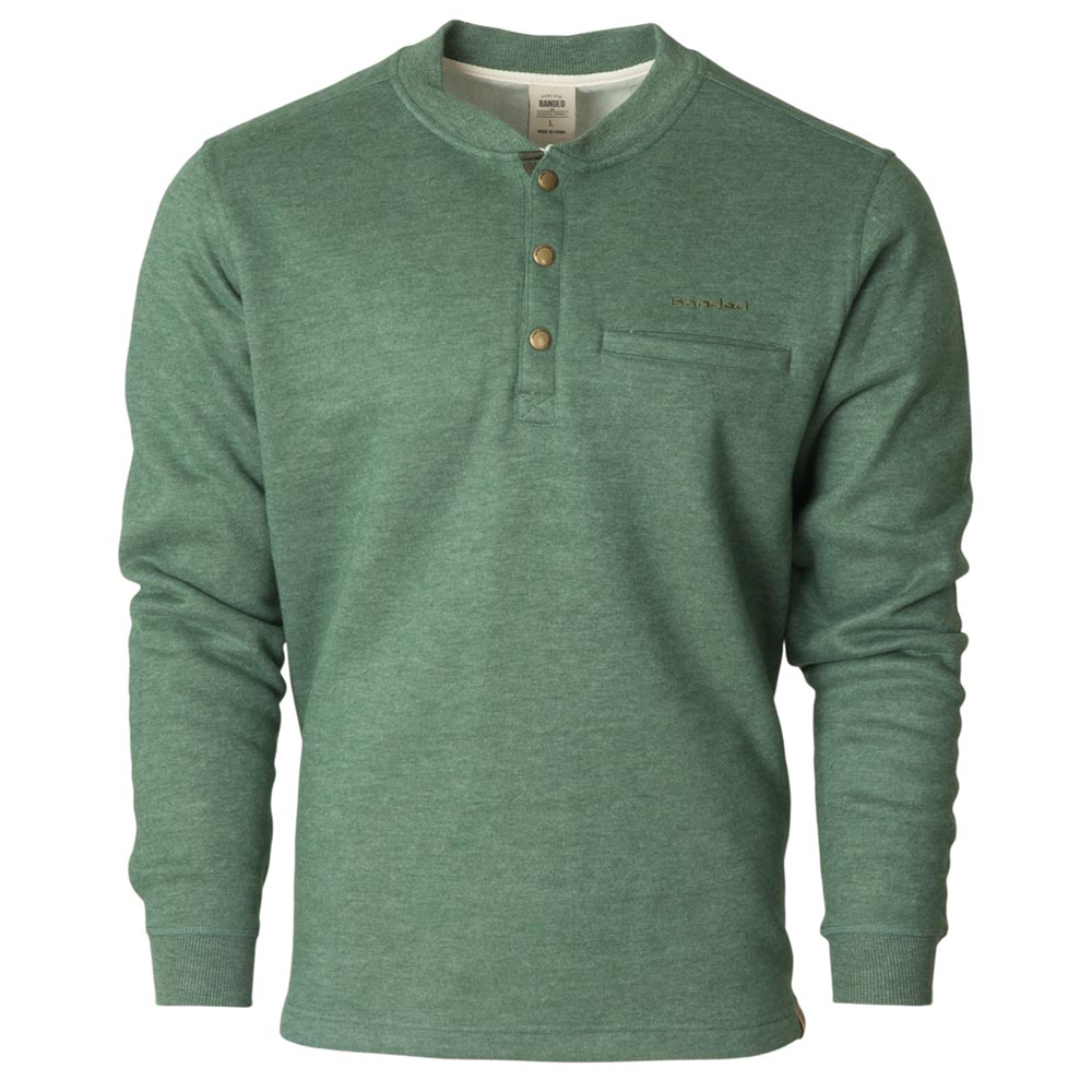 Banded Hometown Henley Sweatshirt Dark Olive