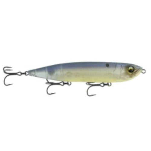 6th Sense Catwalk topwater walking bait with keel belly, 3D eyes, and lifelike gill detailing. Ghost Bone Minnow