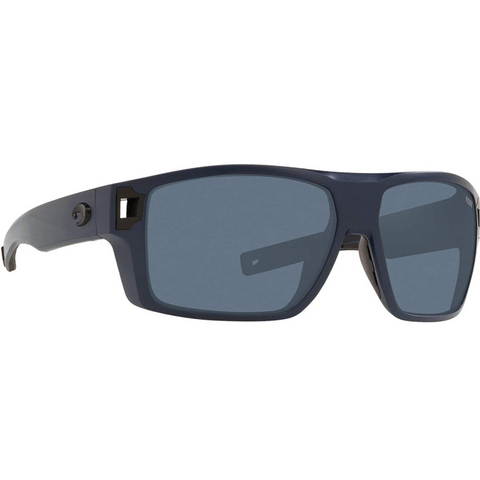 Costa Diego Sunglasses - Matte Black Frames with Blue Mirror Lens