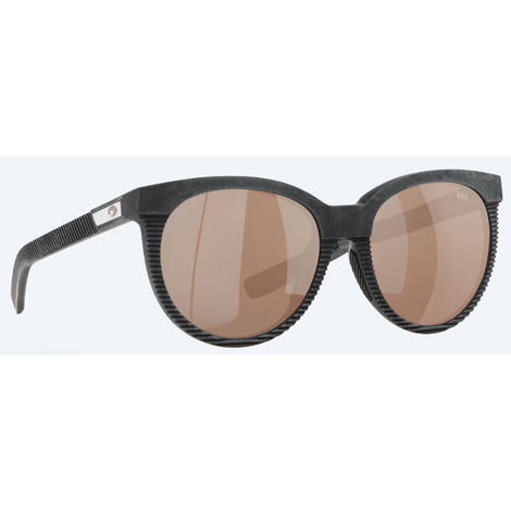 Costa Victoria Sunglasses - Net Gray and Gray Rubber Frames with Copper Silver Mirror Polarized Glass Frames