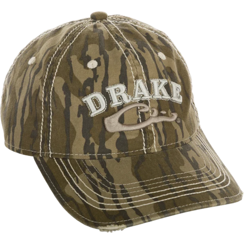 Drake Distressed 6-Panel Hats - Original Bottomland