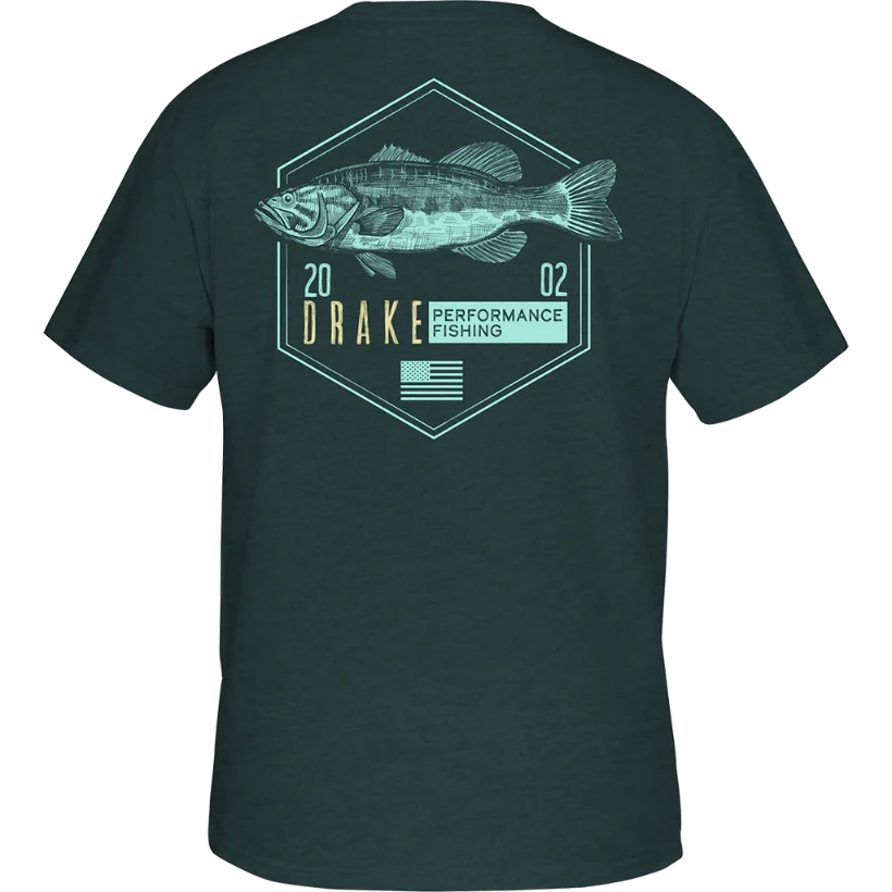 Drake Bass Hexagon T-Shirt - Sea Moss Dark Heather