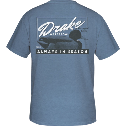 Drake Handcrafted Decoy T-Shirt - Silver Lake Blue