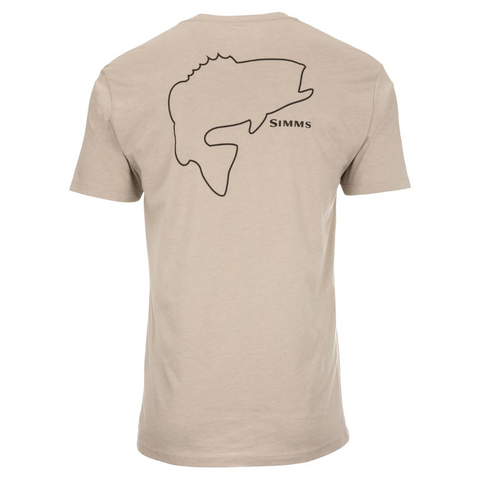 Simms M's Bass Outline T-Shirt - Sailor Blue Heather