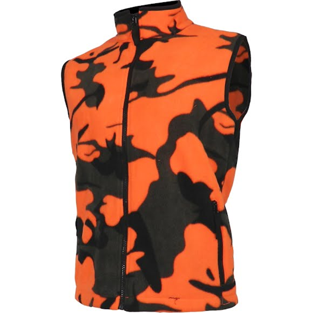 World Famous Sports Fleece Vest - Orange Camo