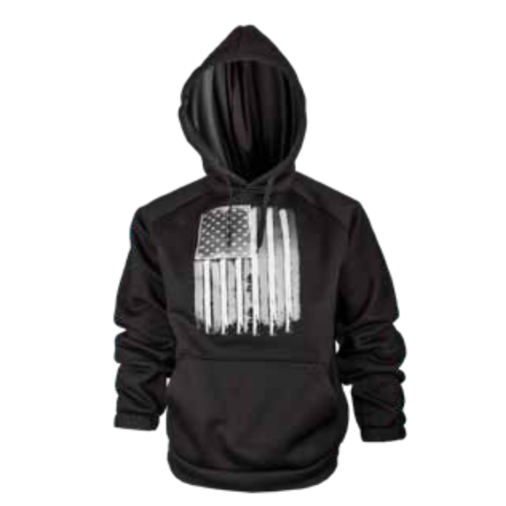 World Famous Sports Hooded Sweatshirt w/ American Flag - Black
