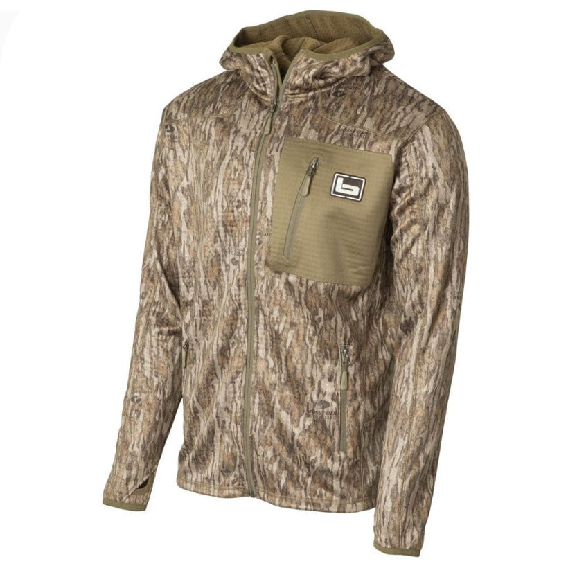 Banded Hooded Mid Layer Fleece Jackets - Bottomland