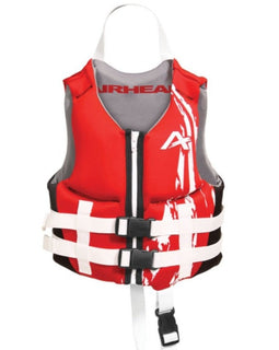 Airhead Swoosh Neolite Life Vest - Red, White, and Black - Kids Size