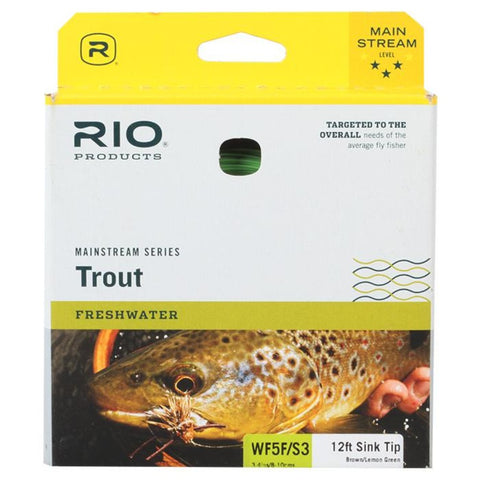 Rio Mainstream T3 Sinking Tip 12 Ft Fly Fishing Line - Brown