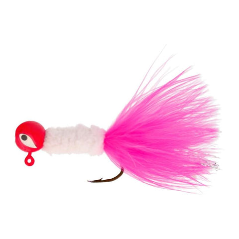 Eagle Claw Pro-V Chenille Crappie Jigs - Pink and White