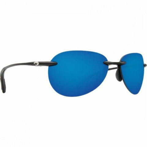 Costa West Bay Men's Sunglasses - Shiny Black Frames with Blue Lens