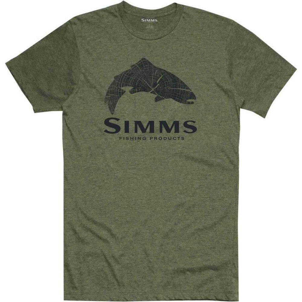 Simms wood trout t-shit military heather