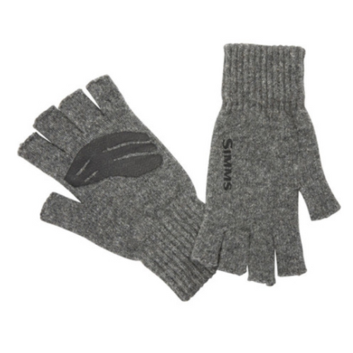 Simms Wool Half Finger Gloves - Grey