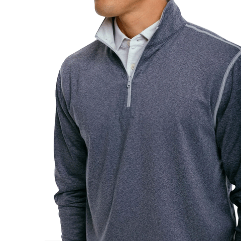 Southern Tide Sangrillo Heather Reversible Performance Quarter Zip Pullover